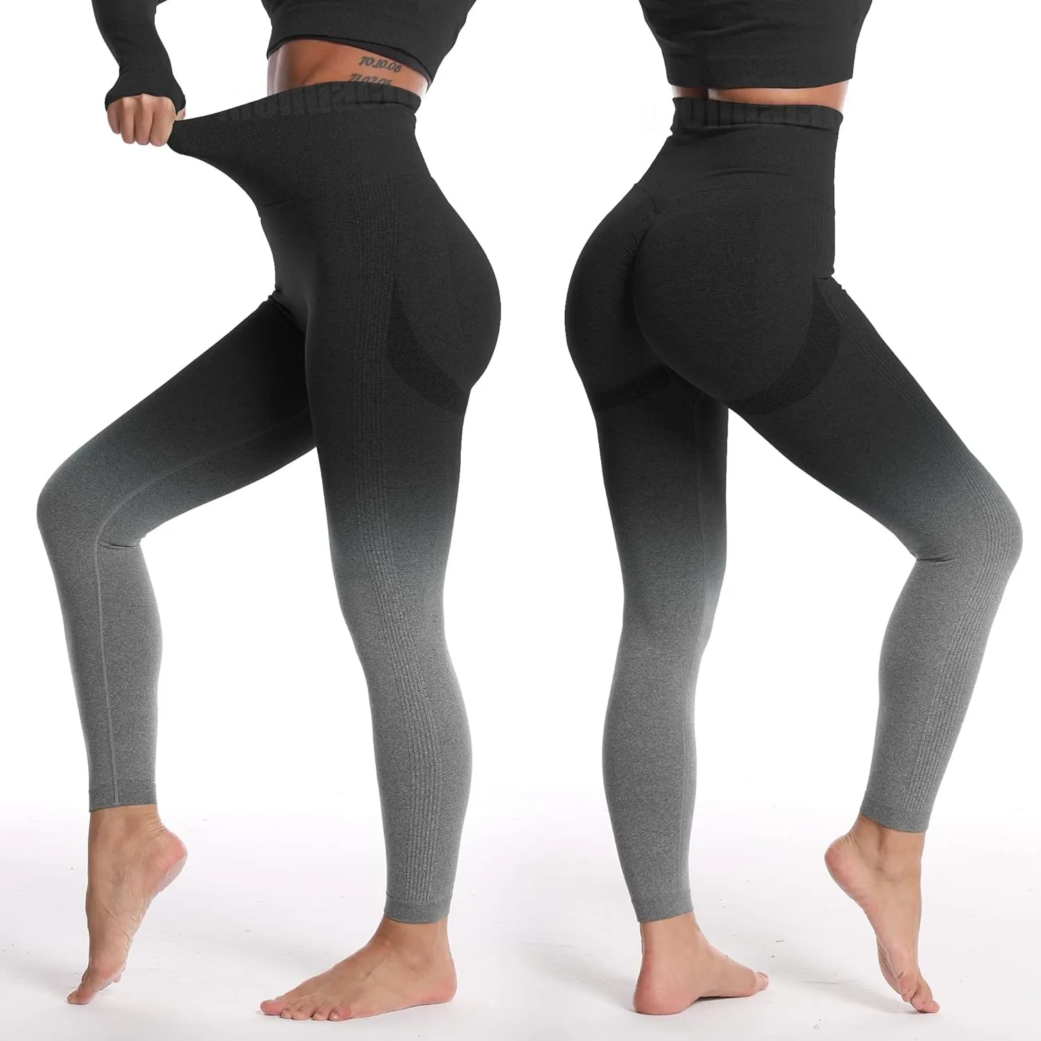 MOHUACHI Women Scrunch Butt Lifting Leggings for Women Seamless High Waisted Workout Yoga Pants Gym Booty Tights