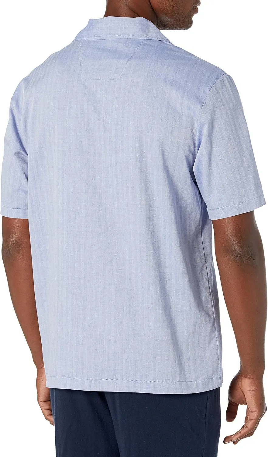 Nautica Men's Short Sleeve 100% Cotton Soft Woven Button Down Pajama Top