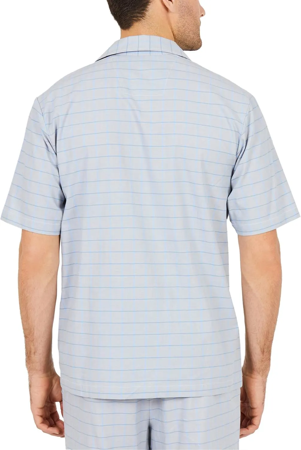 Nautica Men's Short Sleeve 100% Cotton Soft Woven Button Down Pajama Top