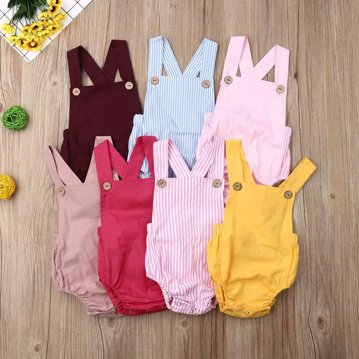 Newborn Infant Baby Girl Romper Clothes Organic Bodysuit Jumpsuit Sunsuit Toddler One-Piece Summer Outfit