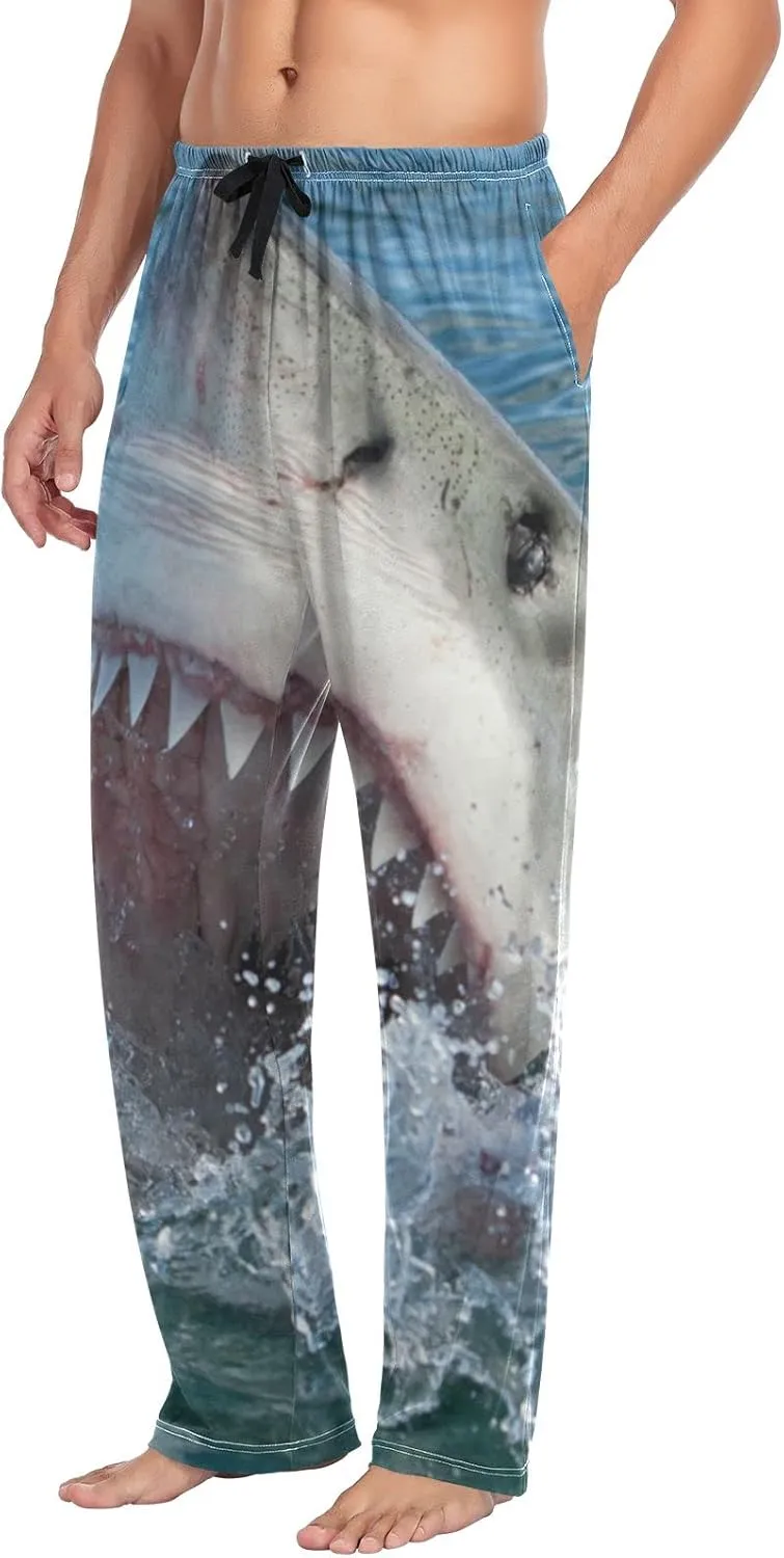 Ocean Great White Shark Men's Pajama Pants Sleepwear Lounge Pajama Bottoms