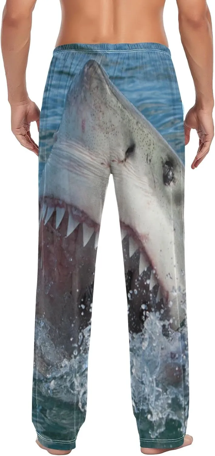 Ocean Great White Shark Men's Pajama Pants Sleepwear Lounge Pajama Bottoms