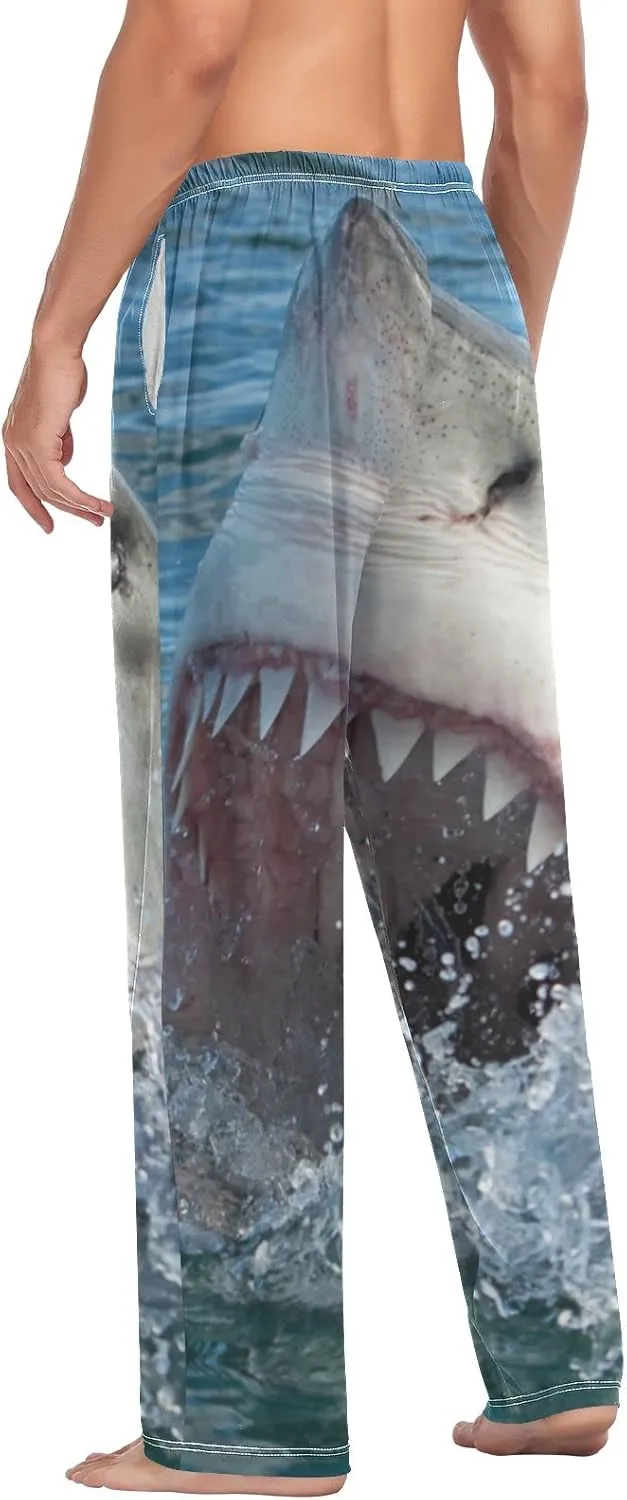 Ocean Great White Shark Men's Pajama Pants Sleepwear Lounge Pajama Bottoms