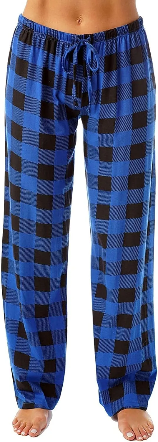 Pajamas Pants for Women Women's Buffalo Plaid Print Fuzzy Pajama Pants Casual Trendy Loungewear Sleep Pants
