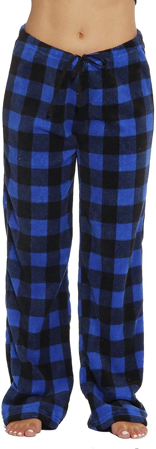 Pajamas Pants Women Fleece Plaid Pajama Bottoms Casual Comfy Loose Pants Fuzzy Sleep Lounge Pj Pants