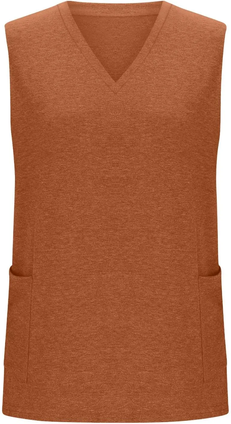 Plus Size Tank Tops for Women Summer Sexy V Neck Sleeveless T-Shirts Casual Loose Basic Tees Shirts with Pockets