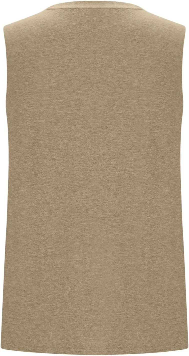 Plus Size Tank Tops for Women Summer Sexy V Neck Sleeveless T-Shirts Casual Loose Basic Tees Shirts with Pockets
