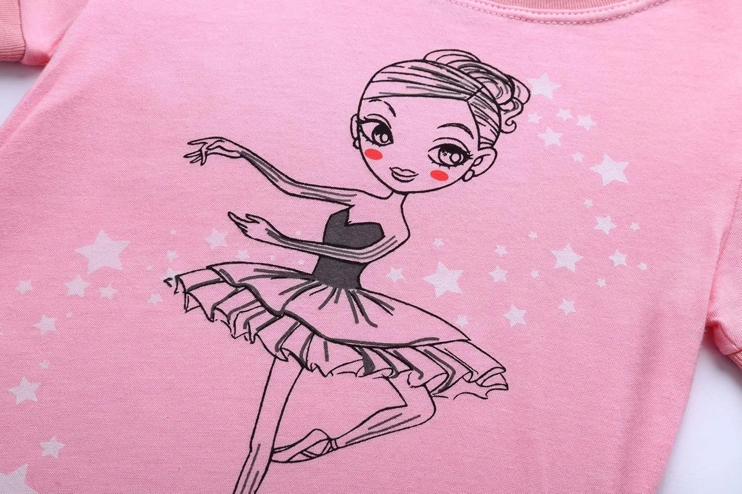 RKOIAN Little Girls' Short Sleeve Pajamas Sets Toddler 100% Cotton Pjs Kids Sleepwears