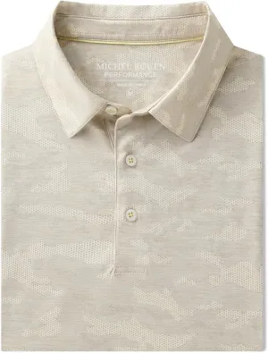 Rouen Polo Shirts for Men Moisture Wicking Quick Dry Lightweight Jacquard Performance Polo Shirts Casual Collared Golf Shirts