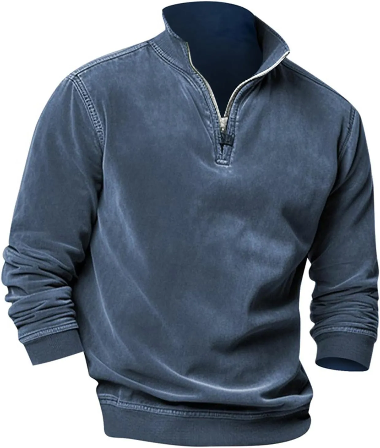RTRDE Men's Casual Dress Sweatshirts Pullover Zipper Sweatshirt Long Sleeve Casual Golf Polo Work Sweater Shirt, S-4XL