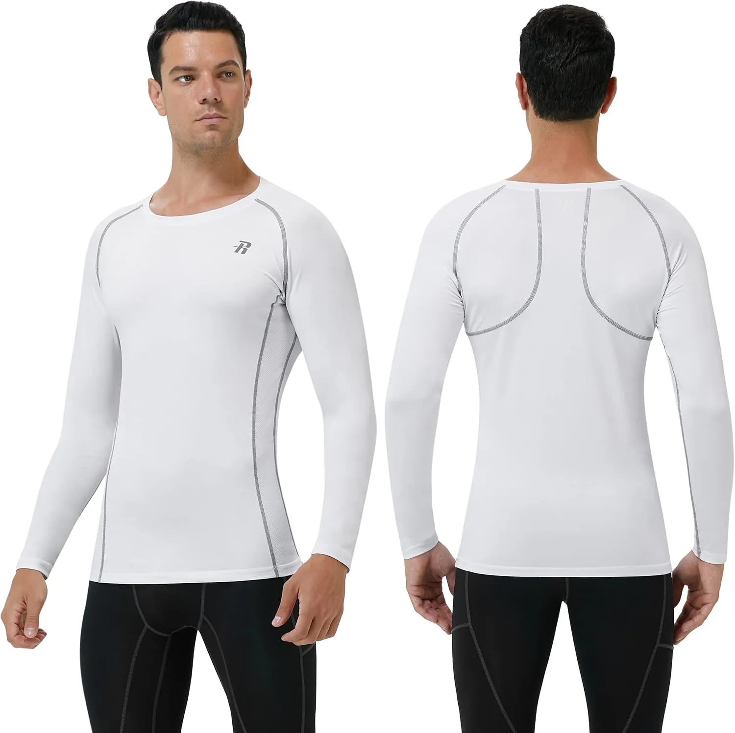 Runhit Compression Shirts for Men Long Sleeve Cool Dry Athletic Workout Tee Shirts Fishing Sun Shirts Sports Thermal Tights