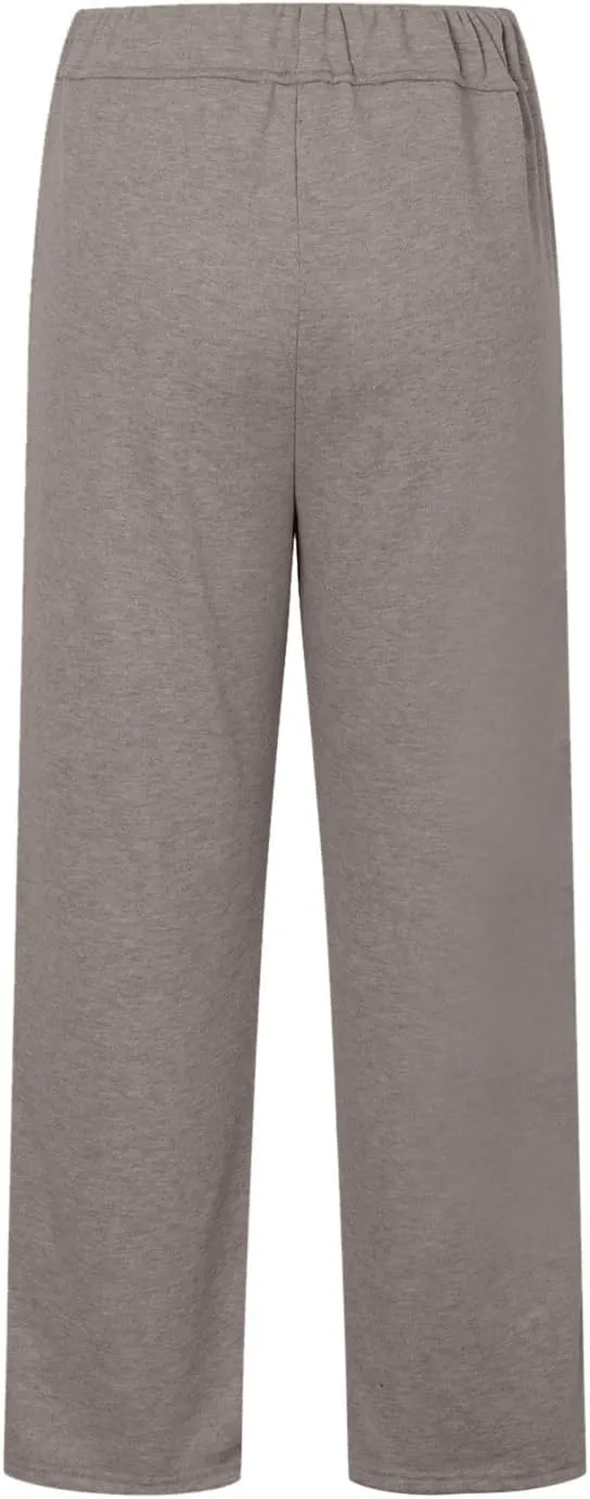 Rvidbe Women's Sweatpants with Pockets,Winter Fleece Lined Comfy Warm Baggy Pants Drawstring High Waist Wide Leg Lounge Pants