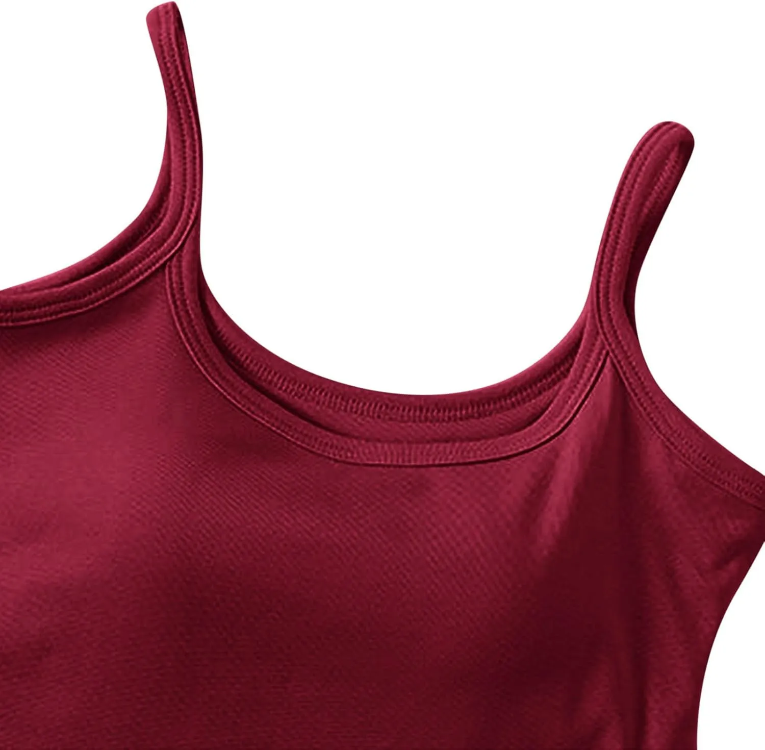 Seamless Sports Bra Cropped Tank Top for Women Spaghetti Straps Workout Tops Ribbed Cami Shirts Undershirt