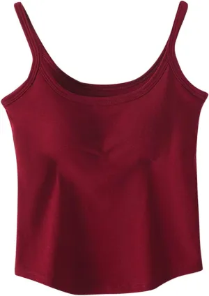 Seamless Sports Bra Cropped Tank Top for Women Spaghetti Straps Workout Tops Ribbed Cami Shirts Undershirt