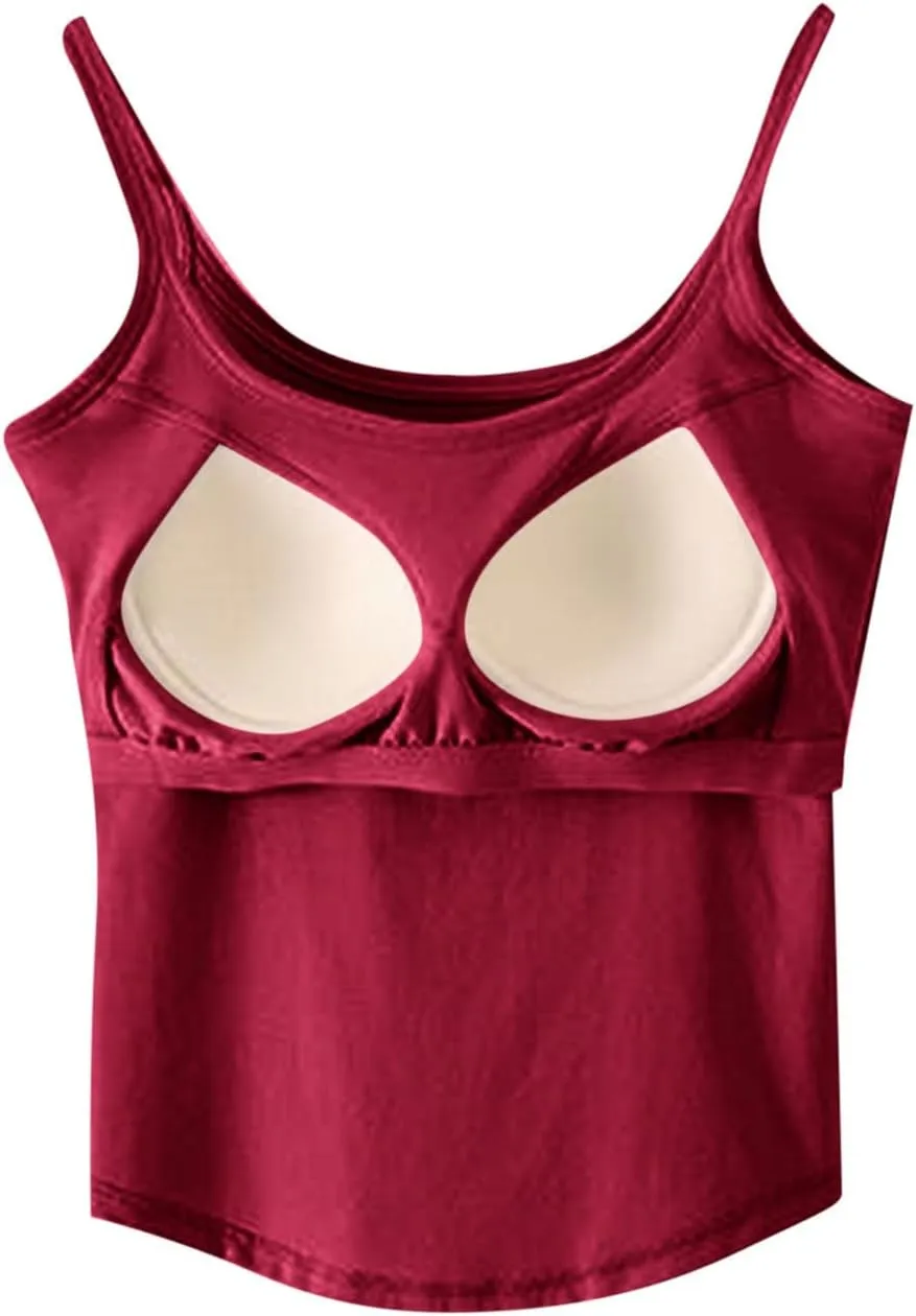 Seamless Sports Bra Cropped Tank Top for Women Spaghetti Straps Workout Tops Ribbed Cami Shirts Undershirt