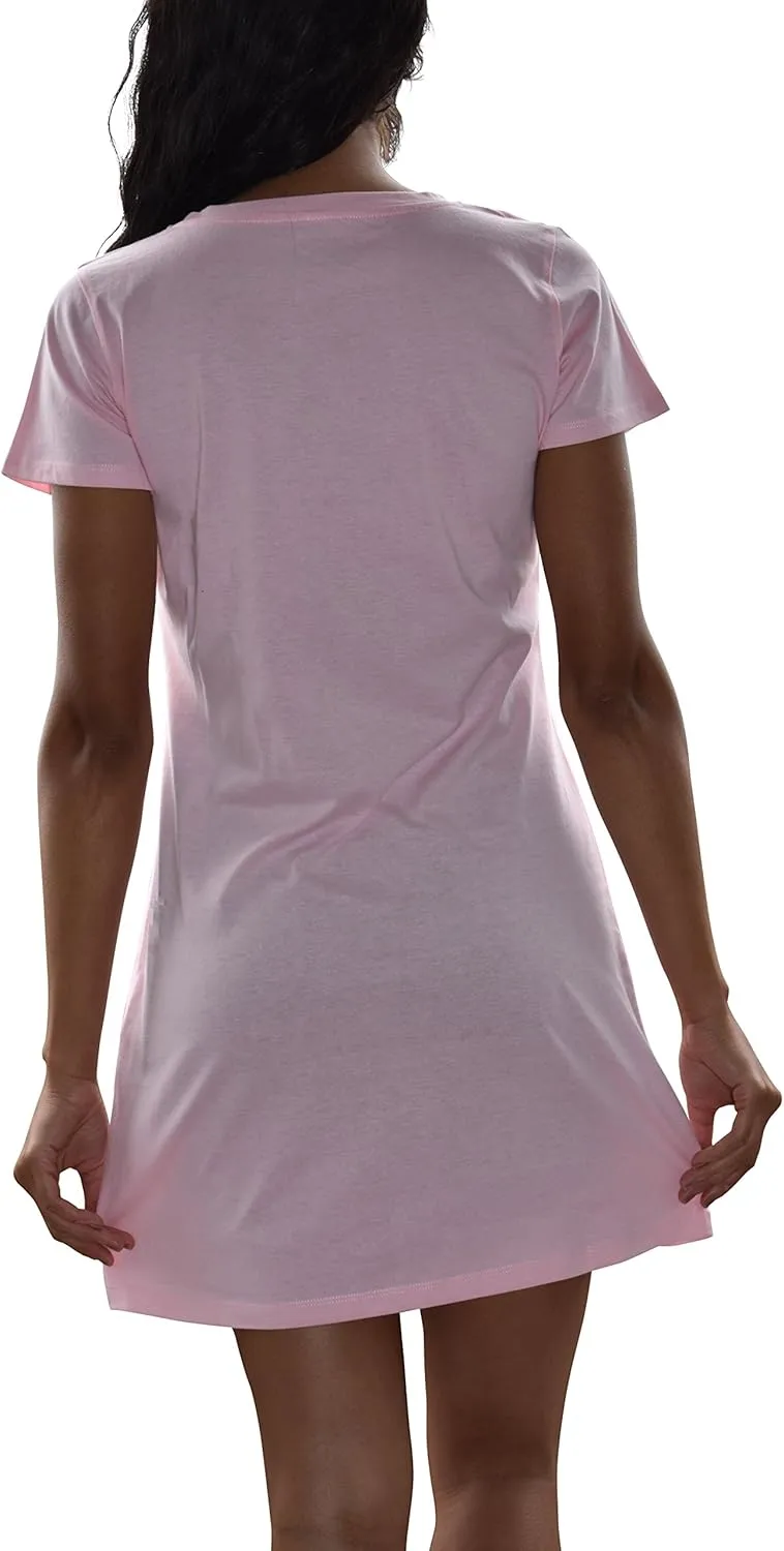 Sexy Basics Women's Cotton Soft V-Neck Sleepwear Shirt/Nightwear Shirt -Multi Pack