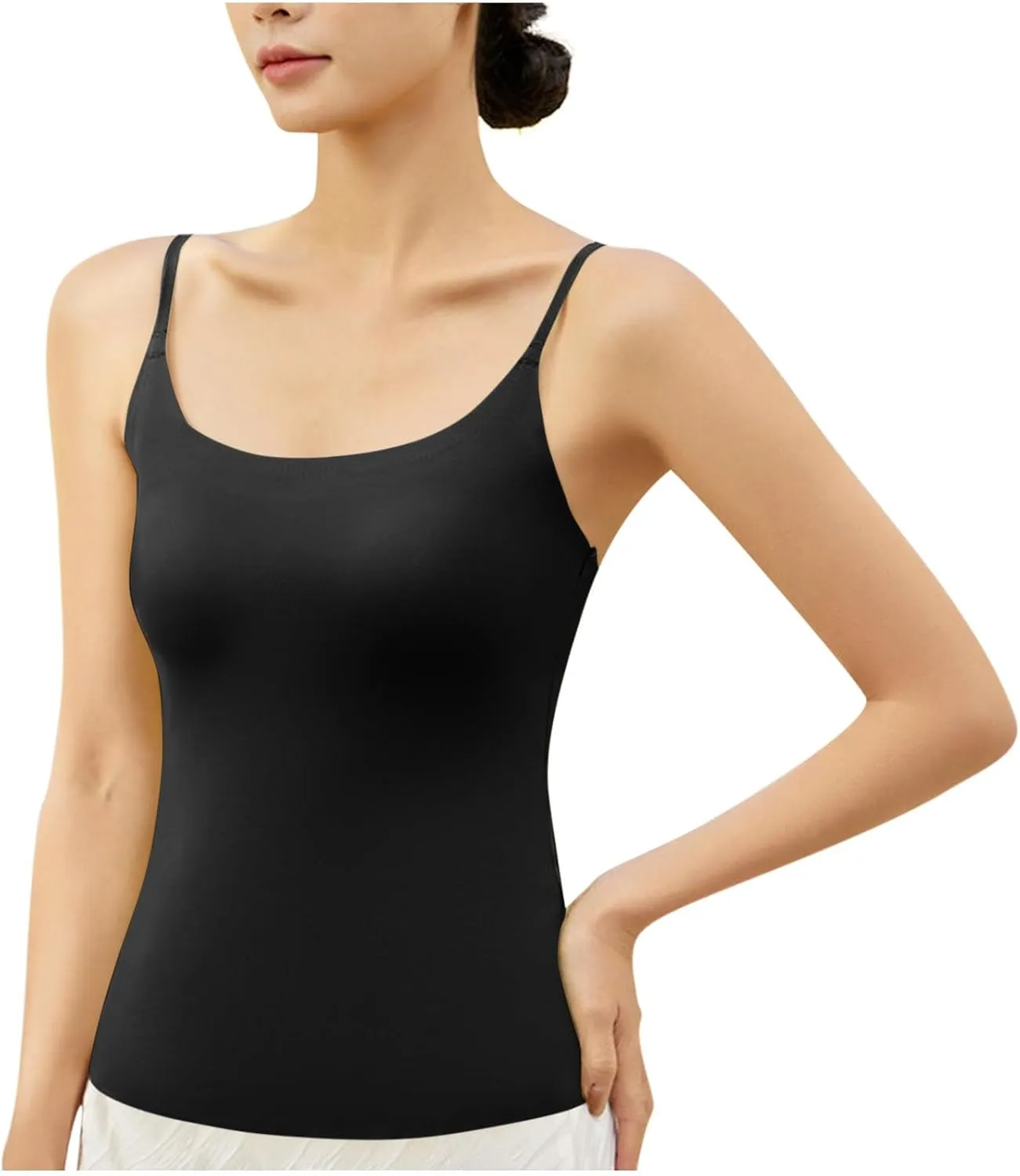 Sexy Slim Fitness Tank Tops with Built-in Shelf Bra for Women Seamless Yoga Camisoles Casual Sleeveless Tee Shirts