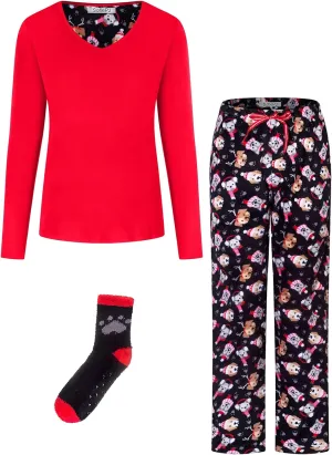 SofiePJ Women's Warm Plush Soft Dimple Fleece Pajama Gift Set