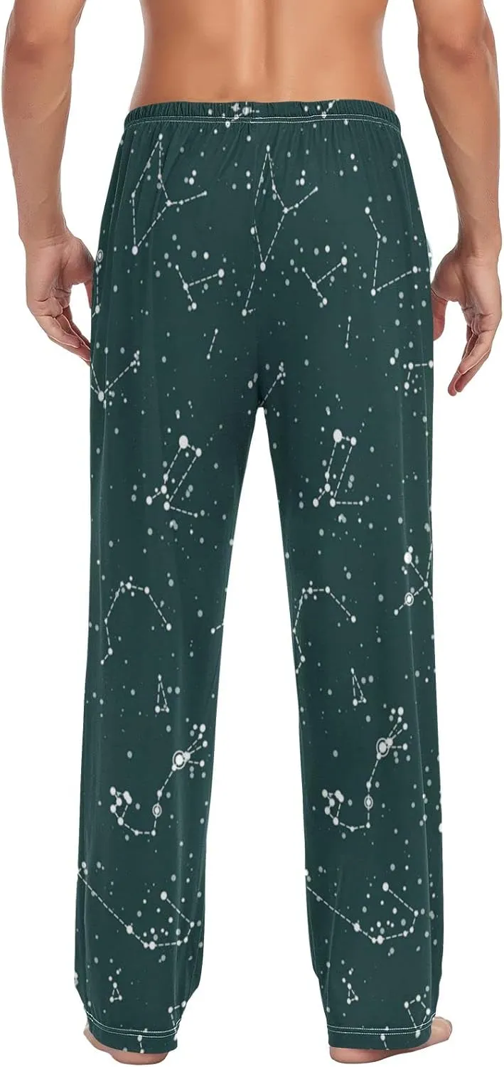 Star Constellation Green Astronomy Men's Pajama Pants Sleepwear Lounge Pajama Bottoms