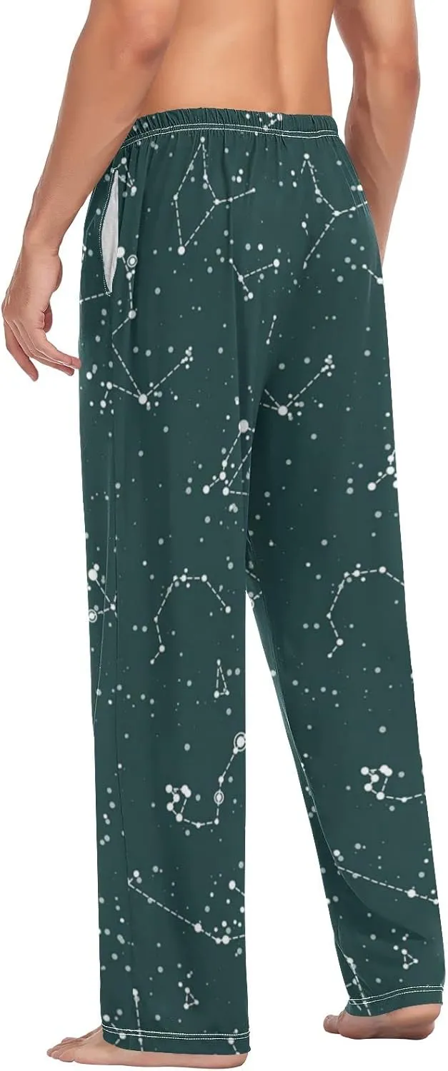 Star Constellation Green Astronomy Men's Pajama Pants Sleepwear Lounge Pajama Bottoms