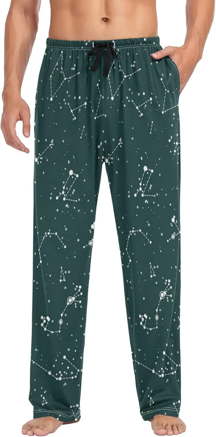 Star Constellation Green Astronomy Men's Pajama Pants Sleepwear Lounge Pajama Bottoms