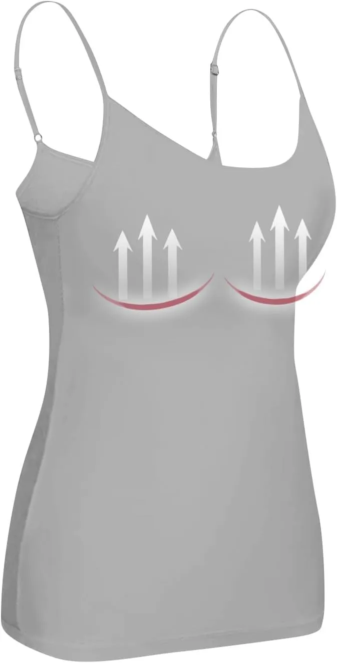 Tank Top with Built in Bra Camisoles for Women for Under Clothes Spaghetti Strap Cami 2025 Summer Clothes