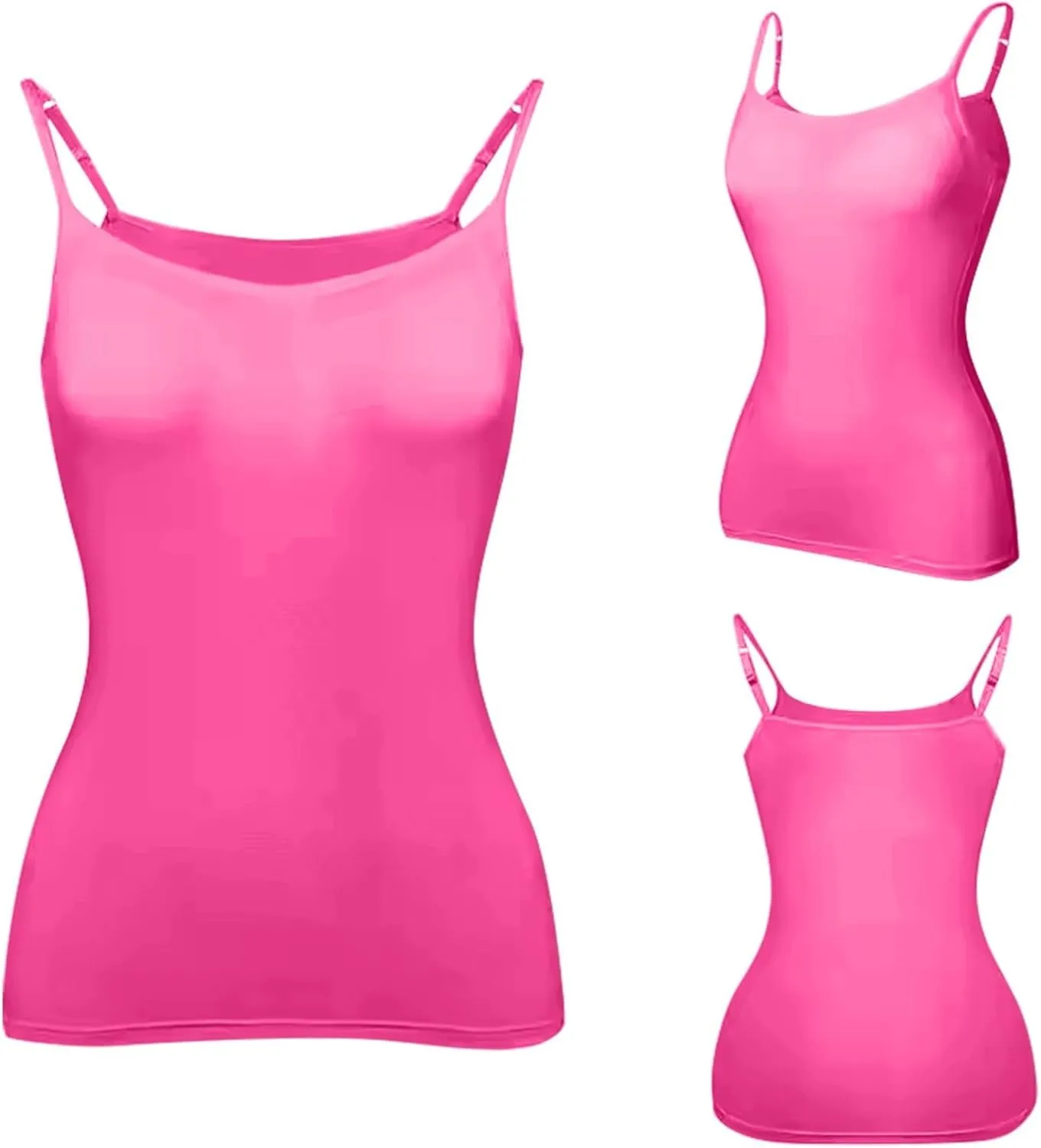 Tank Top with Built in Bra for Women Adjustable Spaghetti Strap Shelf Bra Camisole Tops Cotton Undershirts Cami