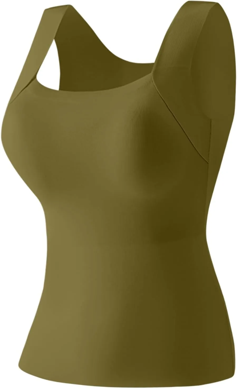 Tank Top with Built in Bra for Women Sleeveless U Neck Shapewear High Strechy Slim Fit Camisole Workout Tops