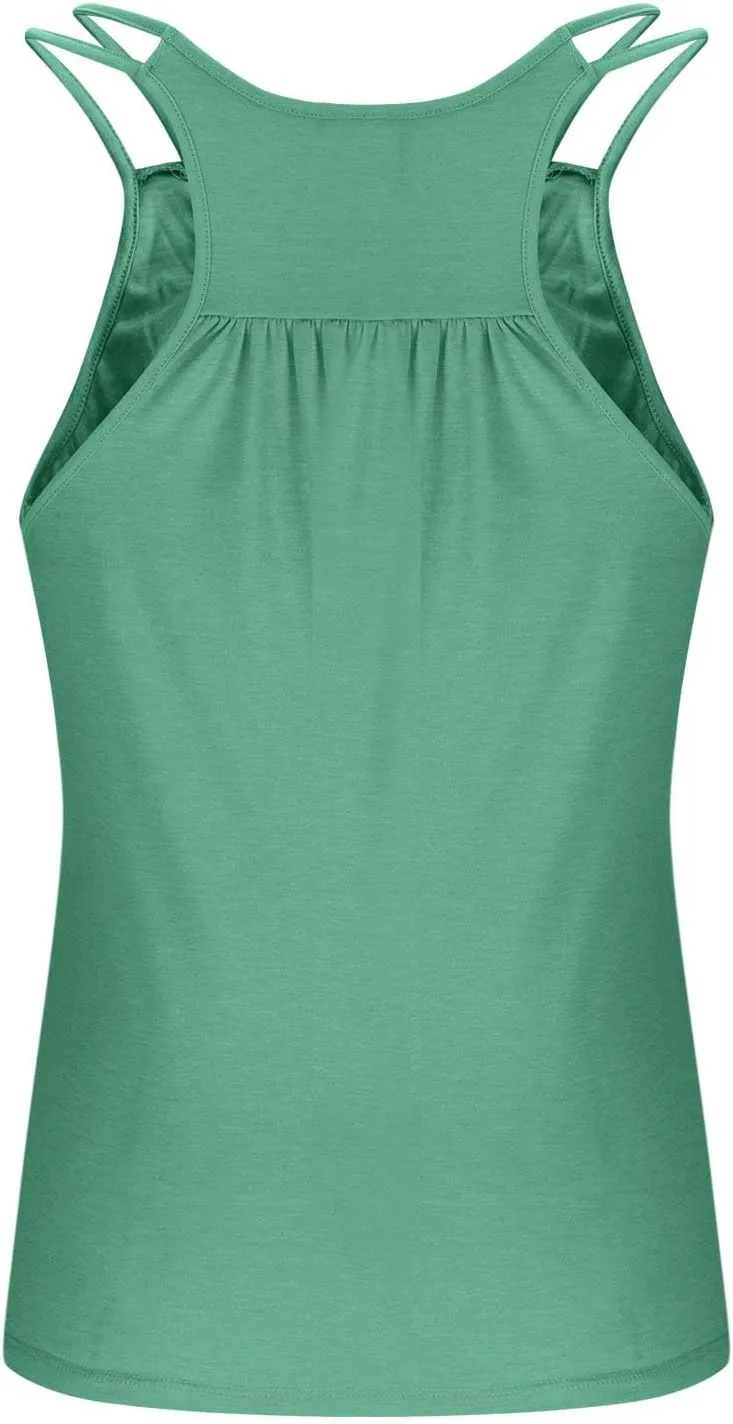Tank Top with Built in Bra for Women Sports Cute Cami Shirts Summer Workout Camisoles Sleeveless Under Clothes