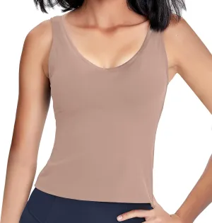 Tank Top with Built in Bra for Women Wide Strap Workout Lingerie Camisoles Slim Fit Basic Athletic Shelf Bra