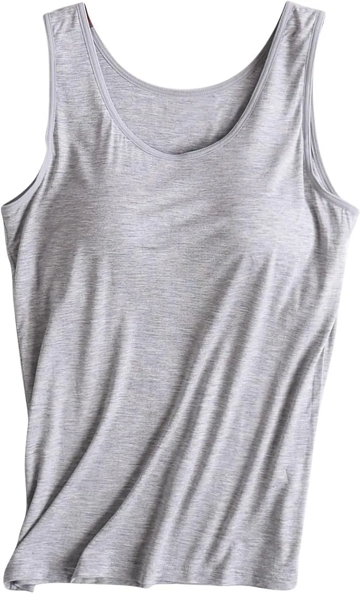 Tank Tops with Built in Bra for Women Athletic Camisole Vest Summer Casual Padded Yoga Sports Shirts Undershirt