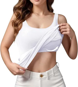 Tank Tops with Built in Bras for Women Sports Cute Cami Workout Plus Size Camisoles Spaghetti Strap Under Clothes