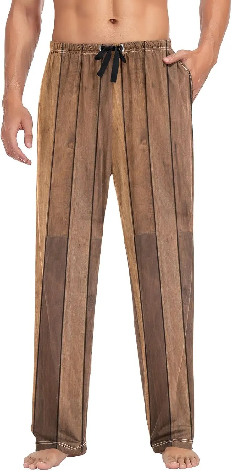 Timber Wood Oak Wooden Pattern Men's Pajama Pants Sleepwear Lounge Pajama Bottoms