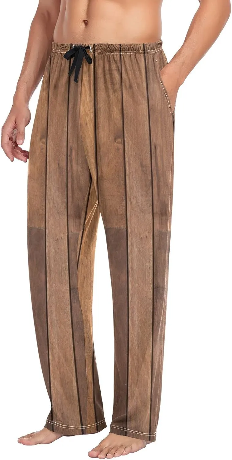 Timber Wood Oak Wooden Pattern Men's Pajama Pants Sleepwear Lounge Pajama Bottoms
