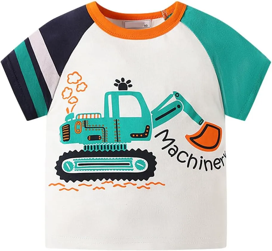 Toddler Boys Shirts Short-Sleeve Boys' Tops, Tees & Shirts Cotton Boys T Shirts Graphic Tees for 2-7 Years