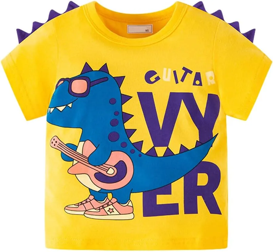 Toddler Boys Shirts Short-Sleeve Boys' Tops, Tees & Shirts Cotton Boys T Shirts Graphic Tees for 2-7 Years