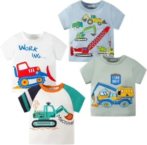 Toddler Boys Shirts Short-Sleeve Boys' Tops, Tees & Shirts Cotton Boys T Shirts Graphic Tees for 2-7 Years