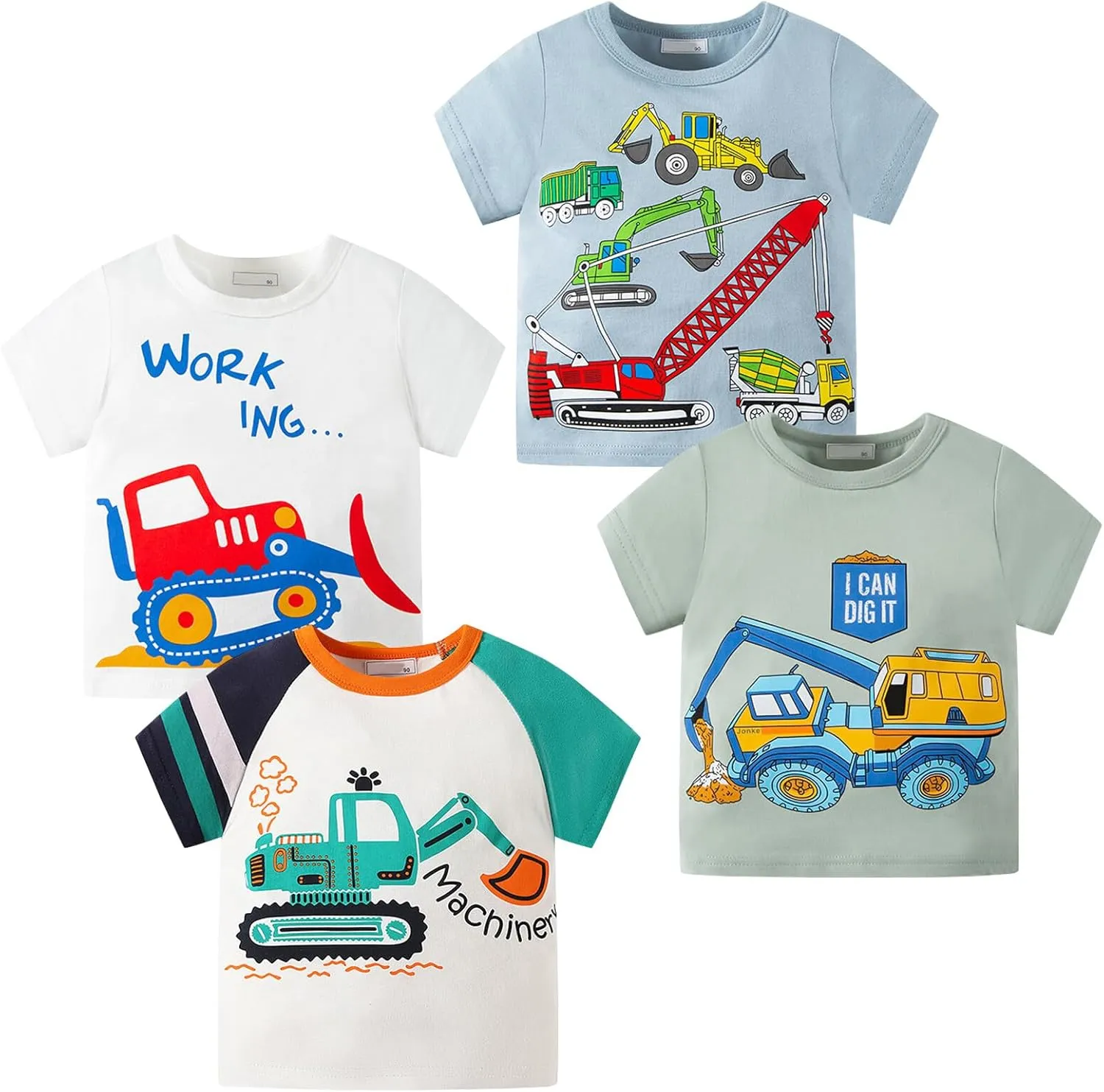 Toddler Boys Shirts Short-Sleeve Boys' Tops, Tees & Shirts Cotton Boys T Shirts Graphic Tees for 2-7 Years