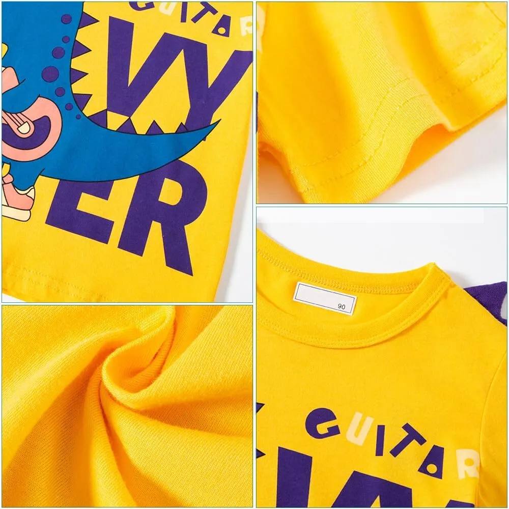 Toddler Boys Shirts Short-Sleeve Boys' Tops, Tees & Shirts Cotton Boys T Shirts Graphic Tees for 2-7 Years