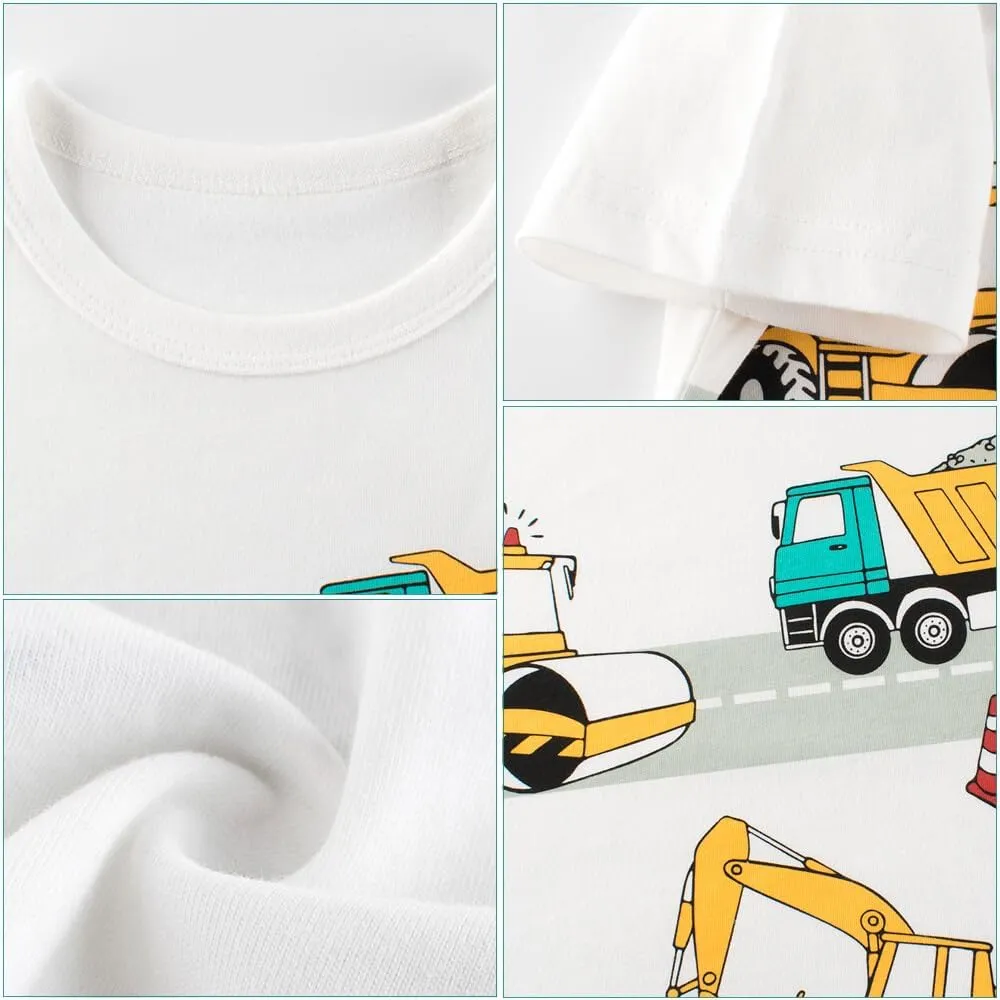 Toddler Boys Shirts Short-Sleeve Boys' Tops, Tees & Shirts Cotton Boys T Shirts Graphic Tees for 2-7 Years