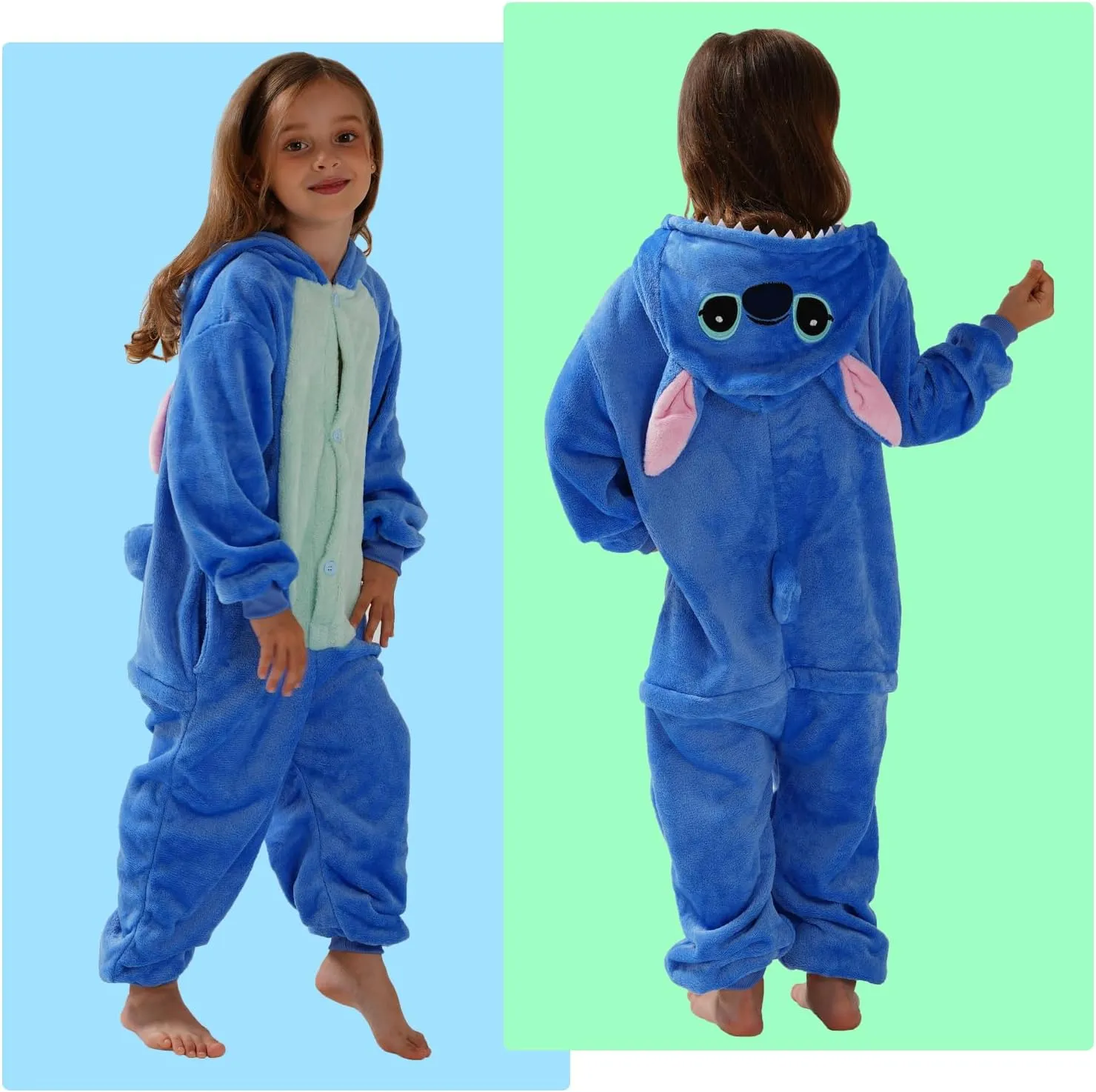 Unisex Children Animal Onesie Pajamas,Kids Flannel Halloween Cosplay Costume/Homewear/Sleepwear
