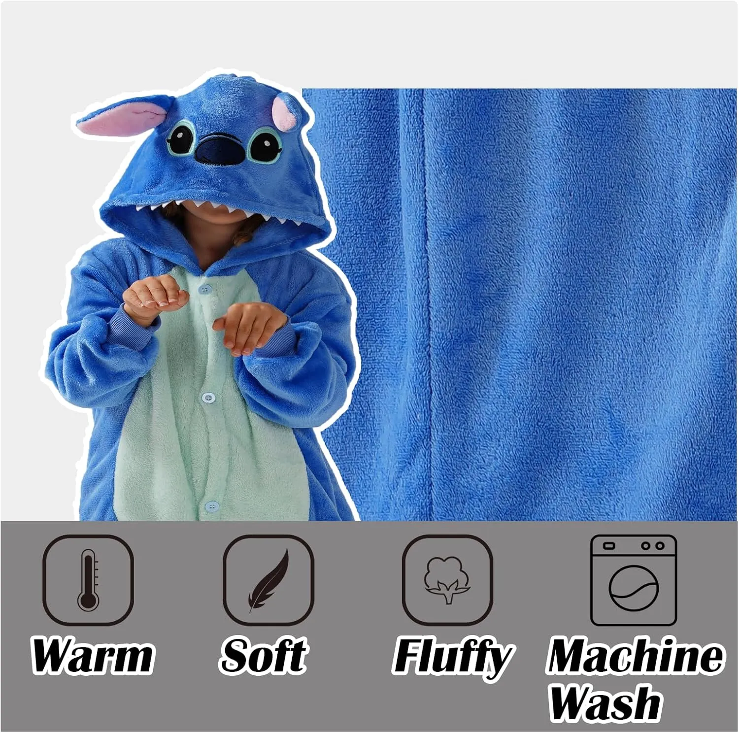 Unisex Children Animal Onesie Pajamas,Kids Flannel Halloween Cosplay Costume/Homewear/Sleepwear