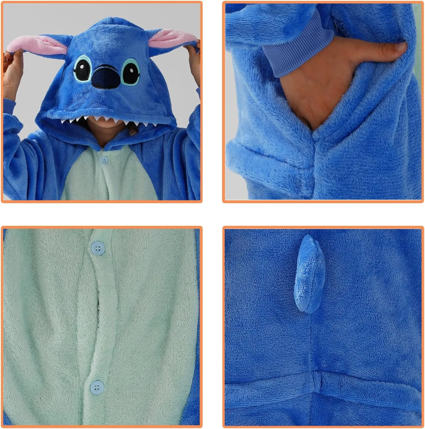 Unisex Children Animal Onesie Pajamas,Kids Flannel Halloween Cosplay Costume/Homewear/Sleepwear