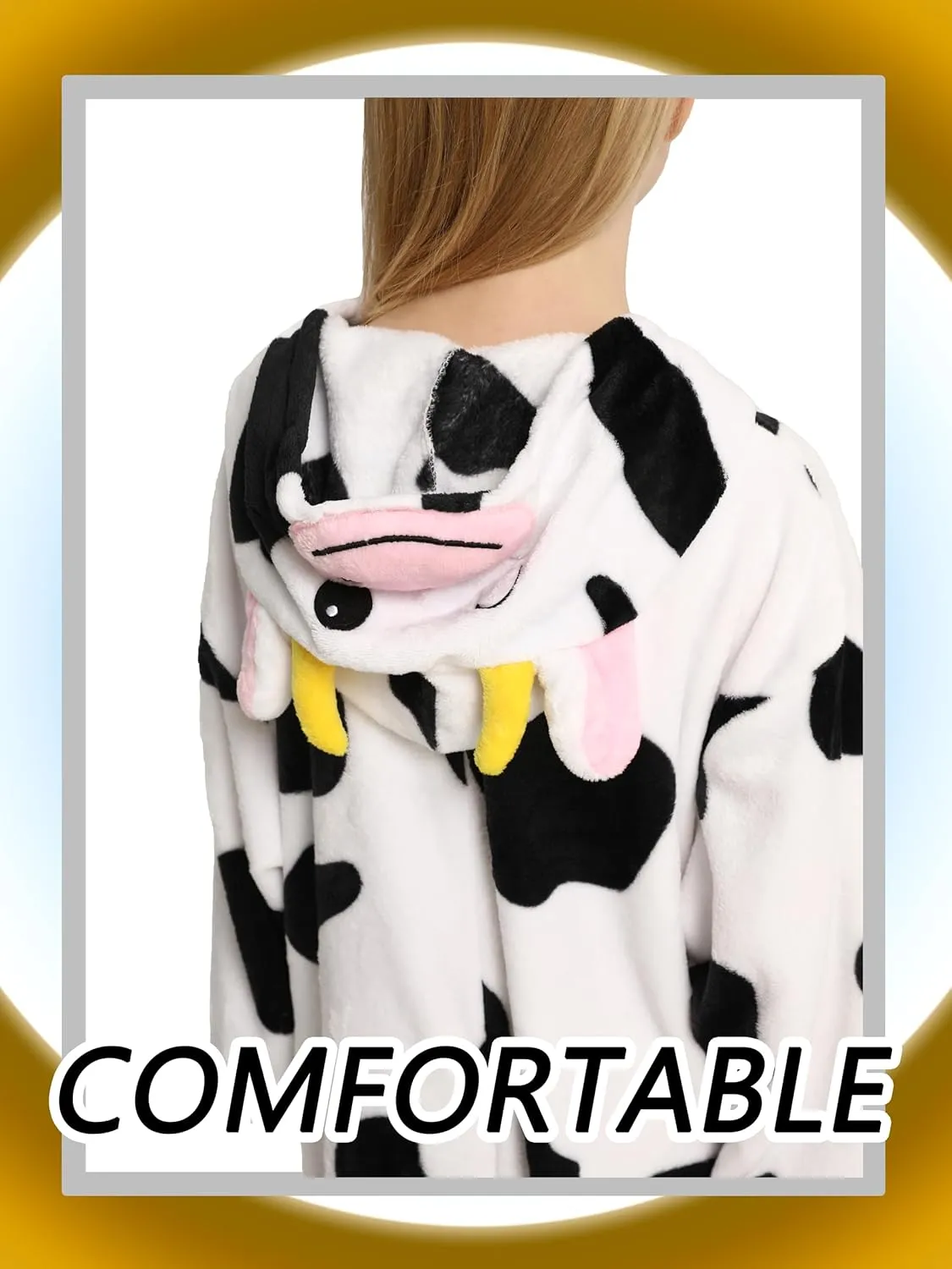 Unisex Kids Animal Oneise Pajamas, Boys Girls Flannel Hooded Halloween Cosplay Costume/Homewear/Sleepwear