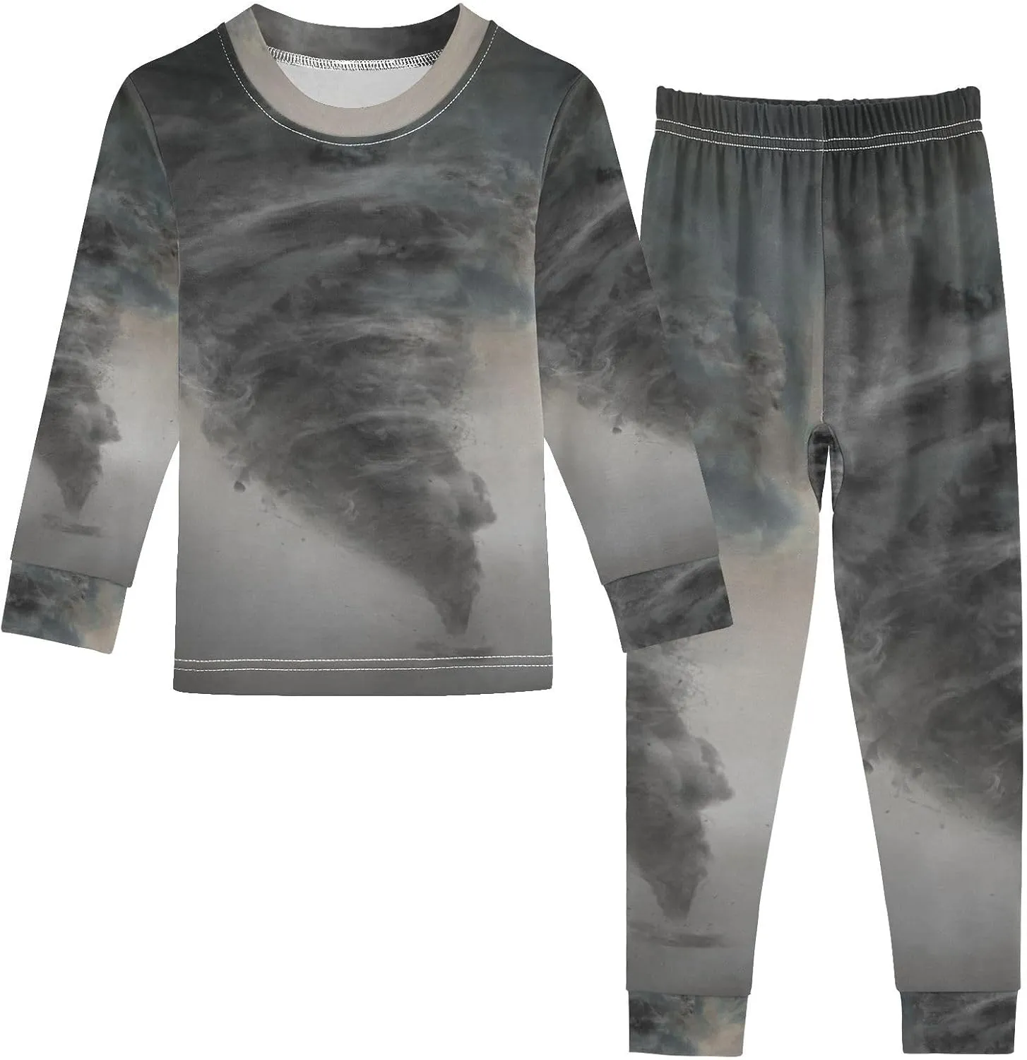 Unisex Long-Sleeve PJ Sets, 2-Piece Pajamas Sleepwear