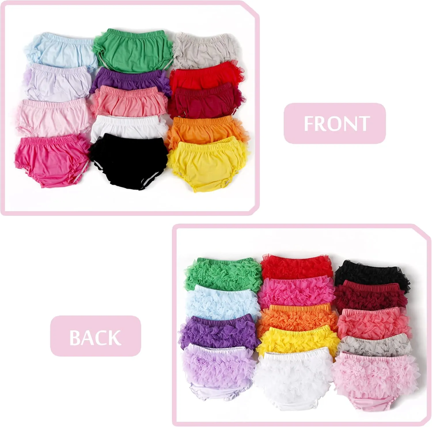 UTTPLL Infant Baby Boys Girls Diaper Covers Bloomer Mesh Ruffled Tiered Bloomers Elastic Briefs Cute Cotton Baby Girl Shorts