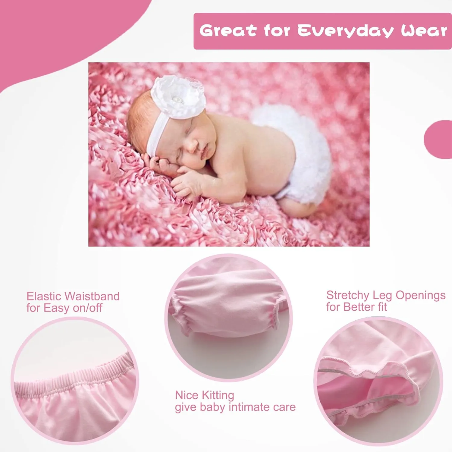 UTTPLL Infant Baby Boys Girls Diaper Covers Bloomer Mesh Ruffled Tiered Bloomers Elastic Briefs Cute Cotton Baby Girl Shorts