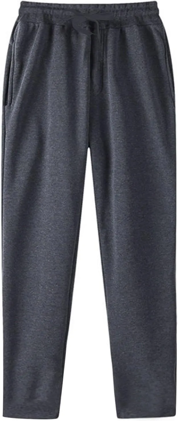 Vickyleb Men's Hiking Cargo Pants Relaxed Fit Drawstring Elastic Waist Sweatpants Sports Athletic Trousers with Pockets