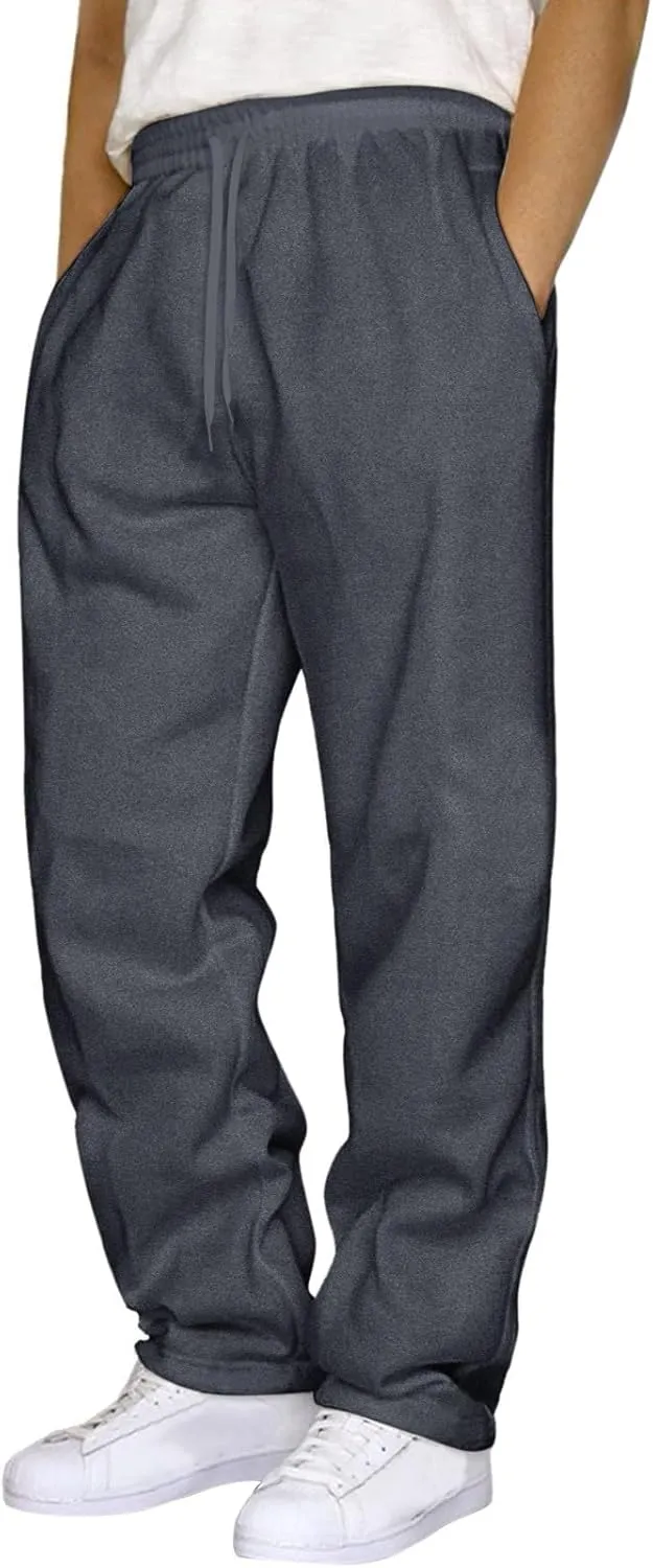 Vickyleb Men's Hiking Cargo Pants Relaxed Fit Drawstring Elastic Waist Sweatpants Sports Athletic Trousers with Pockets