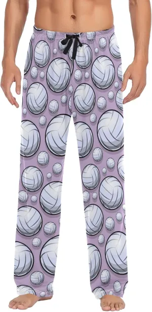 Volleyball Pattern Sport Purple Men's Pajama Pants Sleepwear Lounge Pajama Bottoms